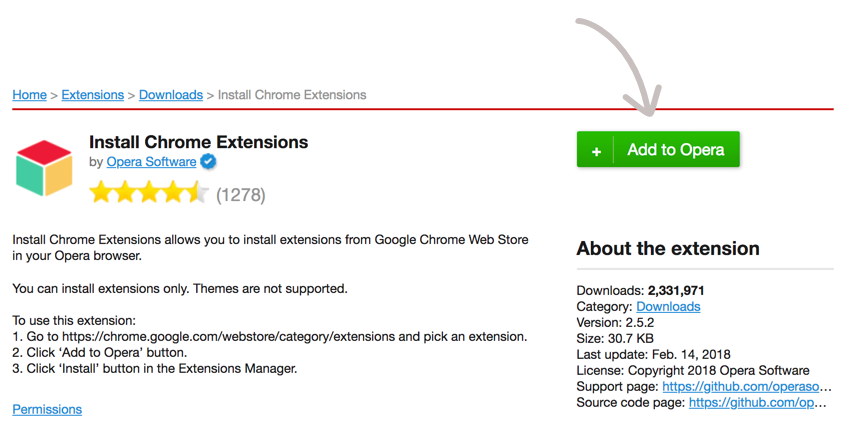 How to Install Chrome Extensions in Opera 